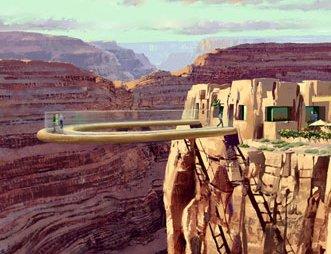 美国亚利桑那州大峡谷上的ｕ形玻璃观景天桥.jpg