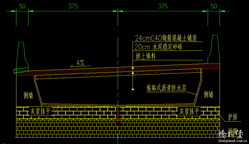 侧墙内有填料