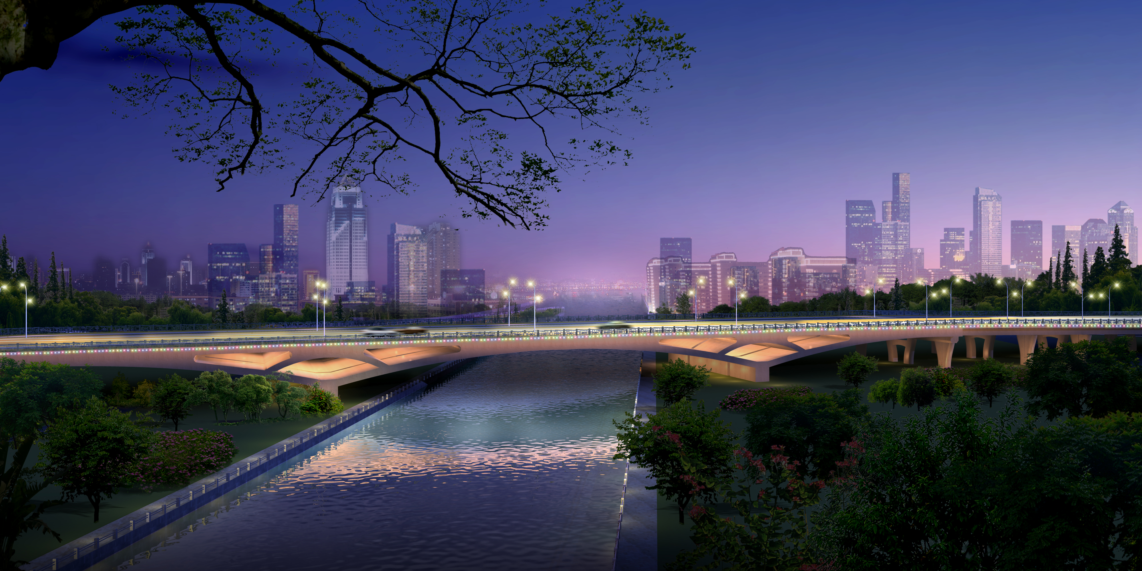 空腹变截面连续梁夜景.jpg