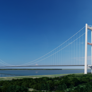 湖北双柳长江大桥1360米悬索“一跨过江”